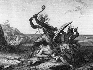 18th Century African Combat Print: Amalemos vs Bechuanas