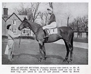 Alastair Hunter on Ronnie Holbech's Paladin. Date: 1942 Alastair Hunter on Ronnie Holbech's Paladin. Date: 1942