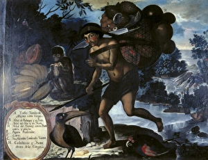 ALBAN, Vicente (18th c.). Yumbo Indian carrying ALBAN, Vicente (18th c.). Yumbo Indian carrying