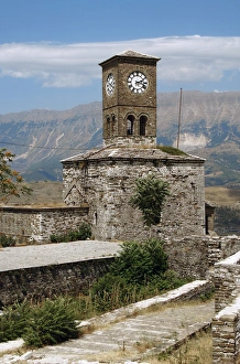 Albania Gallery: Albania. Gjirokaster. Castle and clock tower