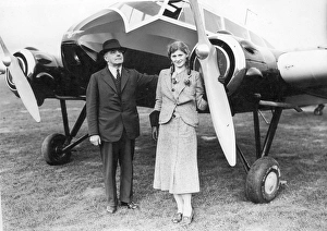 <b class=qtipBold><figcaption>Albert and Gladys Batchelor</figcaption></b><br>Albert and Gladys Batchelor in front of General Aircraft Monospar ST25 Jubilee, G-ADWH. Date:<br><em>© The Royal Aeronautical Society (National Aerospace Library) / Mary Evans Picture Library</em> Albert and Gladys Batchelor