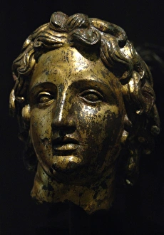 <b class=qtipBold><figcaption>Alexander III the Great</figcaption></b><br>Alexander III the Great (-356-323). King of Macedonia (-336 to -323). Son of Philip II and Princess epirota Olympia. Bronze bust in gold leaf. 2nd century. It comes from Kircheriano Museum. Palazzo Massimo. National Roman Museum. Rome. Italy.<br><em>© Thaliastock / Mary Evans</em> Alexander III the Great