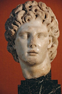 <b class=qtipBold><figcaption>Alexander III the Great</figcaption></b><br>Alexander III the Great (356-323 B.C.). King of Macedonia (336 to 323 B.C.). Son of Philip II and Princess epirota Olympia. Bust. Idealized portrait of Alexander as Helios. Parian marble sculpted and trephine. It comes from Italica. Archeological Museum of Seville. Andalusia. Spain.<br><em>© Thaliastock / Mary Evans</em> Alexander III the Great