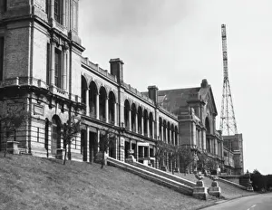 Prints of Alexandra Palace, north London, England. The original 1873 building dramatically burnt down, only 16 days after it had opened. It was quickly rebuilt and re-opened in 1875 Palace Prints: Print of Alexandra Palace, North London