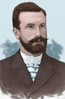 Alfredo Branas Menendez (1859-1900). Colored ngraving Alfredo Branas Menendez (1859-1900). Colored ngraving