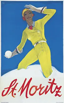 Alois Carigiet - St. Moritz Girl with Snowball Alois Carigiet - St. Moritz Girl with Snowball