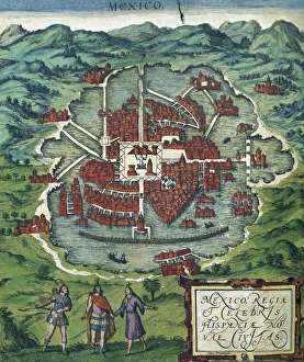 Maps Gallery: America. Mexico City. 1576. Engraving. Civitates Orbis Terra