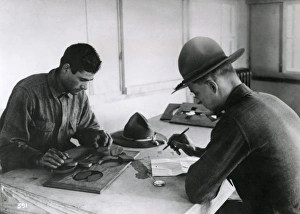 American army recruit taking aptitude test, WW1 American army recruit taking aptitude test, WW1