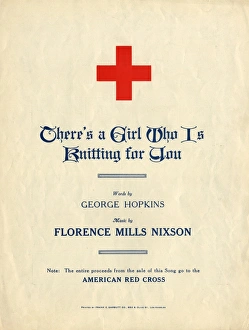 American Red Cross Knitting song sheet music, WW1 American Red Cross Knitting song sheet music, WW1