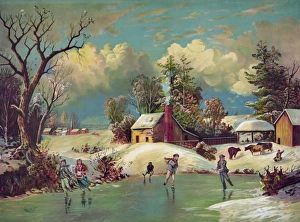 <b class=qtipBold><figcaption>American winter life</figcaption></b><br>American winter life. Date:<br><em>© Mary Evans / Library of Congress</em> American winter life