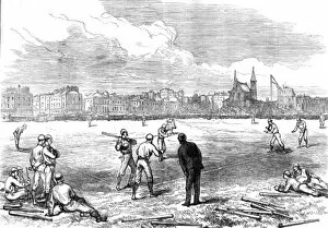 Images Dated 11th December 2015: Americans playing baseball at Princes Ground, 1874