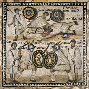 Amphitheatre scene. Gladiators (4th c.). Roman Amphitheatre scene. Gladiators (4th c.). Roman