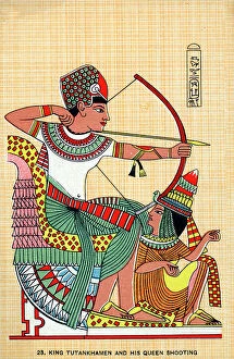 Tutankhamen Collection: Ancient Egypt - Pharaoh Tutankhamun and his Queen hunting