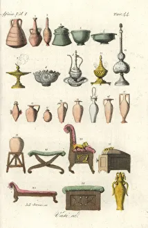 Ancient Egyptian vases, tableware and furniture Ancient Egyptian vases, tableware and furniture