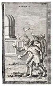 Ancient Roman athletes throwing the discus Ancient Roman athletes throwing the discus