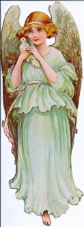 Angel with dove on a Christmas scrap Angel with dove on a Christmas scrap