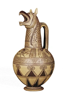 Hellenic Gallery: Animal-shaped jug.. Archaic Greek art