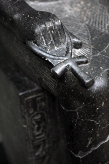 Detail of the Ankh at the statue of egyptian God Anubis Detail of the Ankh at the statue of egyptian God Anubis