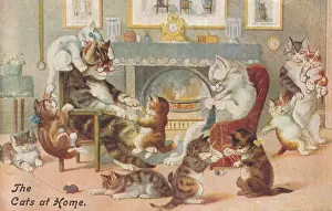 Louis Wain Print: The Cats at Home, 1903