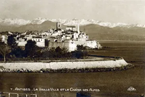 Antibes, France - The Old Town and a view of the Alps Antibes, France - The Old Town and a view of the Alps