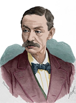 Antonio Aguilar Marocho. Colored engraving Antonio Aguilar Marocho. Colored engraving