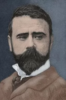 Antonio Cortina (1841-1890). Engraving. Colored