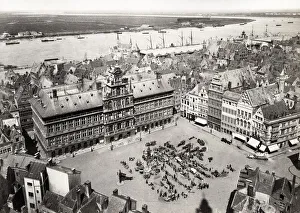 Anvers Antwerp Belgium - Hotel de Ville view river Schelt Anvers Antwerp Belgium - Hotel de Ville view river Schelt