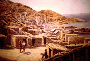 Troopships Gallery: Anzac Bay, Troopships and Stores, Mudros in the distance