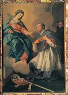 Mendoza Gallery: Apparition of the Virgin to the venerable Palafox by Mariano