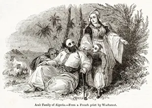 Arab family, Algeria, North Africa. Date: 1840 Arab family, Algeria, North Africa. Date: 1840