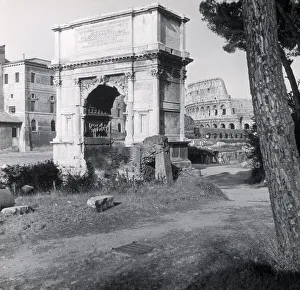 Triumphal Gallery: Arch of Titus and the Colosseum, Rome, Italy