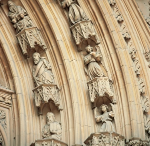 Archivolts depicting angels musicians. Cathedral of Palma of Archivolts depicting angels musicians. Cathedral of Palma of