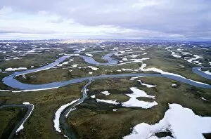 Russia Gallery: Arctic tundra in spring - an aerial view from a helicopter