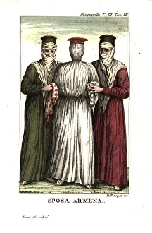 Armenia Gallery: Armenian bride wrapped in a sack, supported