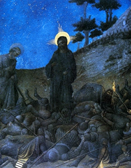 Arrest of Jesus. Miniature of Tres Riches Heures du Duc de B Arrest of Jesus. Miniature of Tres Riches Heures du Duc de B