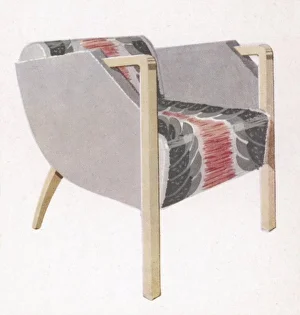 <b class=qtipBold><figcaption>Art Deco Chair - 2</figcaption></b><br>Armchair for the sitting room covered with Cordely embroidery.<br><em>© Mary Evans Picture Library</em> Art Deco Chair - 2