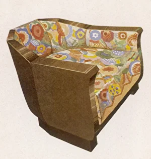 <b class=qtipBold><figcaption>Art Deco Chair - 3</figcaption></b><br>Armchair covered with Cordely embroidery.<br><em>© Mary Evans Picture Library</em> Art Deco Chair - 3
