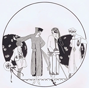 Art deco fashion sketches by Seraph, 1921 Art deco fashion sketches by Seraph, 1921