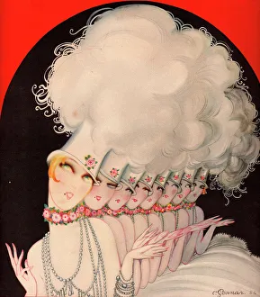 Art deco illustration of chorus line by Charles Gesmar, 1924 Art deco illustration of chorus line by Charles Gesmar, 1924