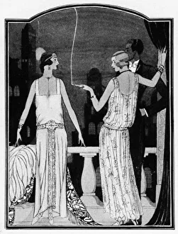 Art deco illustration of summer fashions 1923 Art deco illustration of summer fashions 1923
