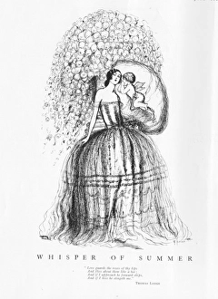 Art deco sketch by G. Peres entitled Whisper of Summer, Lond Art deco sketch by G. Peres entitled Whisper of Summer, Lond