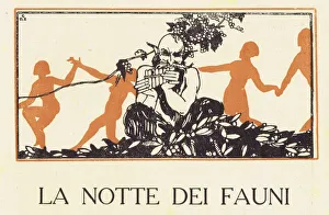 An art deco sketch representing The Night of The Fauns An art deco sketch representing The Night of The Fauns