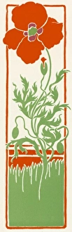<b class=qtipBold><figcaption>Art Nouveau Poppy 1897</figcaption></b><br>A decorative, Art Nouveau, floral design incorporating a Poppy within a border.<br><em>© Mary Evans Picture Library</em> Art Nouveau Poppy 1897