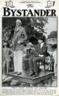 Arthur Balfour, British politician, giving a talk Arthur Balfour, British politician, giving a talk