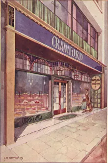 Artist's impression of the exterior of a city baker's shop with a smart yet tempting Artist's impression of the exterior of a city baker's shop with a smart yet tempting