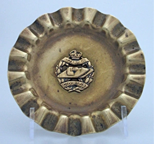Ashtray with the badge of the Tank Corps in the centre Ashtray with the badge of the Tank Corps in the centre