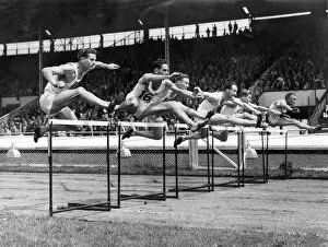 Images Dated 29th February 2012: Athletics event with hurdles