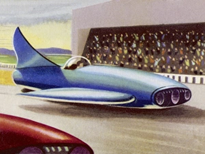 <b class=qtipBold><figcaption>Atomic Motor Race</figcaption></b><br>Motor Racing with Atom-Powered Vehicles<br><em>© Mary Evans Picture Library</em> Atomic Motor Race