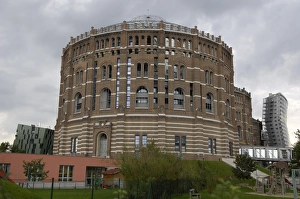 AUSTRIA. Vienna. Gasometer City, old gasometers AUSTRIA. Vienna. Gasometer City, old gasometers