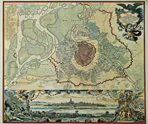 Center Gallery: Austria. Vienna. Plan, 1720